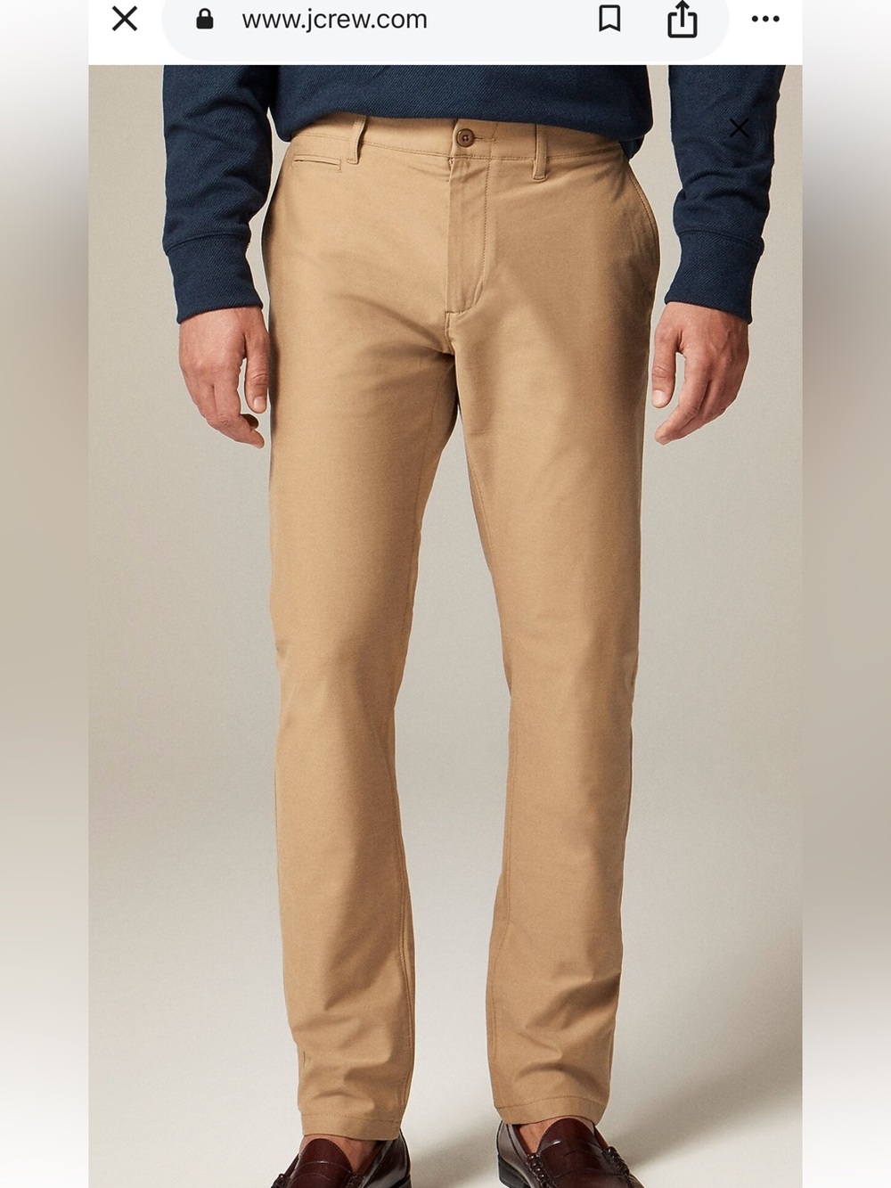 NWT J.Crew Flex Tech Pants Khaki brown slim fit size 32X 34